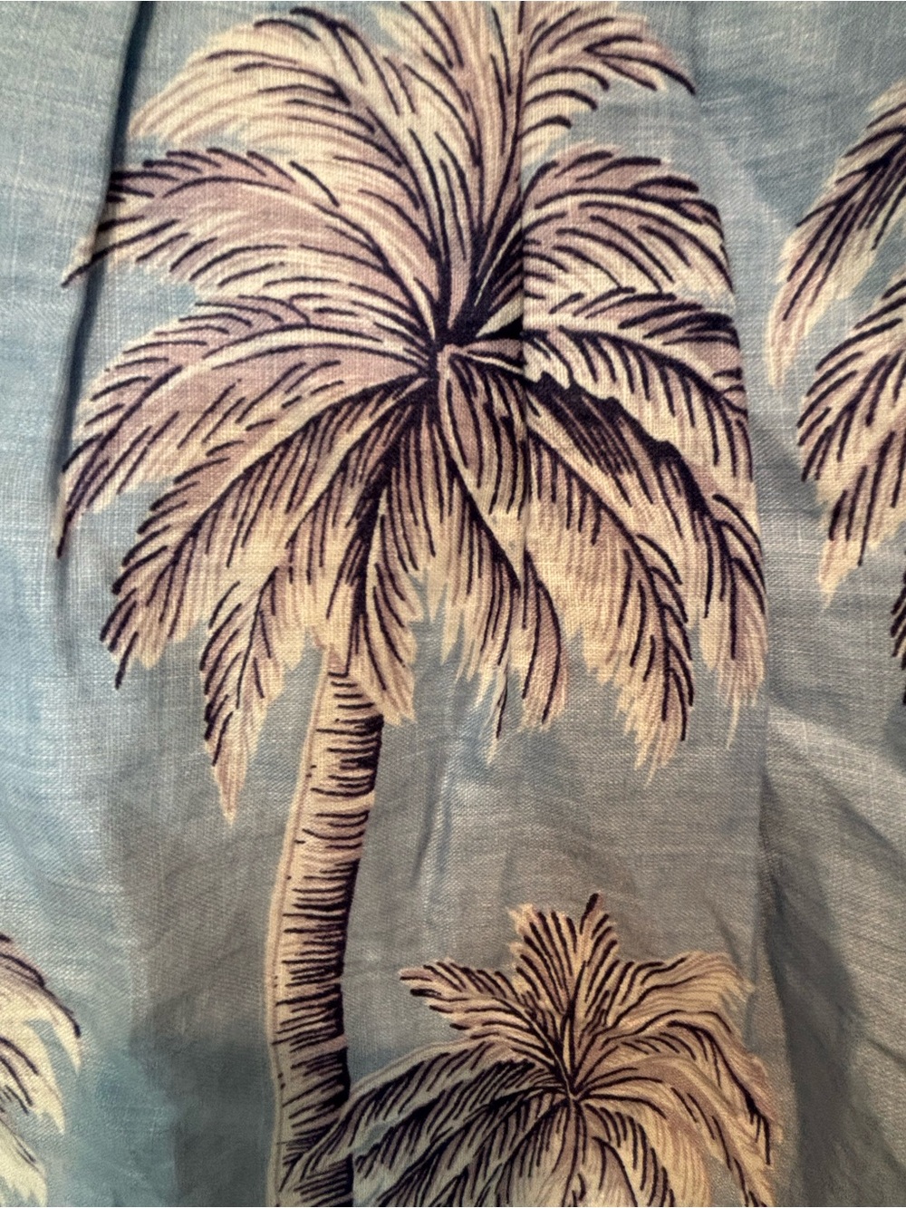 J. Crew Blue Palm-Print Linen, Lined Skirt 8 - Picture 3 of 6